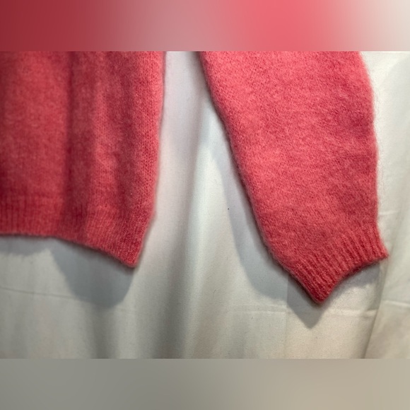 Womens Noos Orange Mohair Wool Blend Italian Knitwear Medium Sweater Neon Crop - Picture 6 of 9